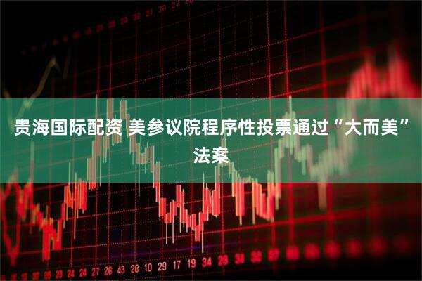 贵海国际配资 美参议院程序性投票通过“大而美”法案